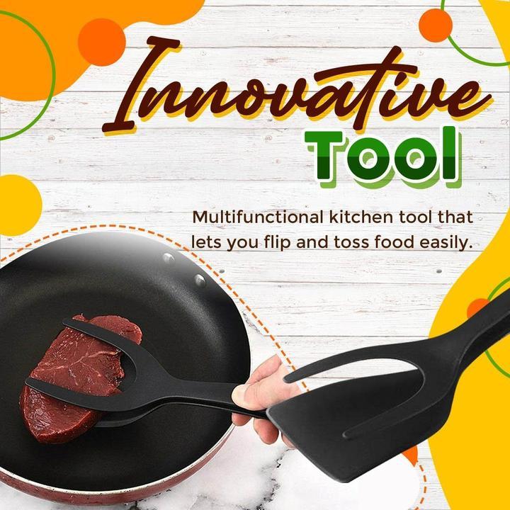 LIMITE 50% DE RDUCTION Pince-Spatule 2 en 1 Antiadhsif, Silicone, Polyvalent