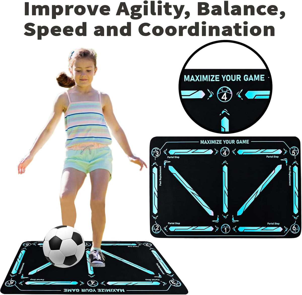 DE 50 % DE RDUCTION - Tapis d'entra?nement de football pour tous les niveaux, antidrapant et silencieux