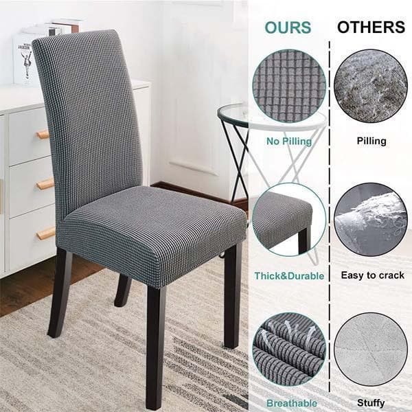 Rduction Housse de chaise extensible Ajustement parfait, anti-tache, protge et rnove vos chaises facilement