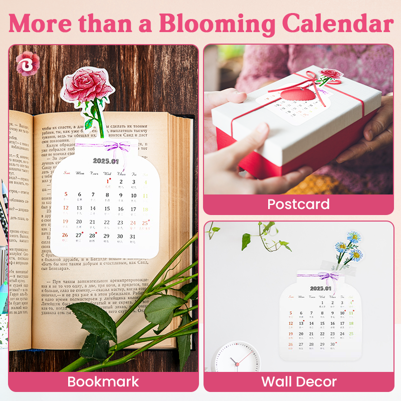 Achetez 3 obtenez 2 gratuits 2025 Bloomy Flowers Desk Calendar