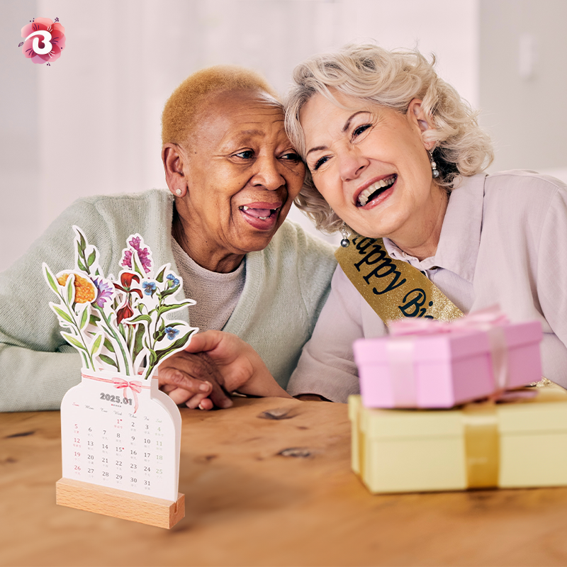 Kaufen Sie 3, erhalten Sie 2 kostenlos 2025 Bloomy Flowers Schreibtischkalender