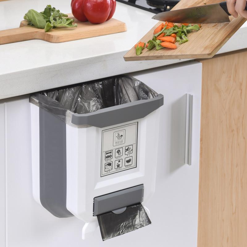 Obtenez 5 rouleaux de sacs poubelle gratuitement Poubelle pliable pour armoires de cuisine
