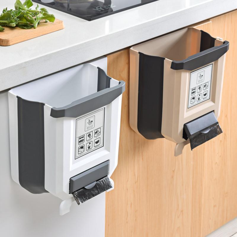 Obtenez 5 rouleaux de sacs poubelle gratuitement Poubelle pliable pour armoires de cuisine