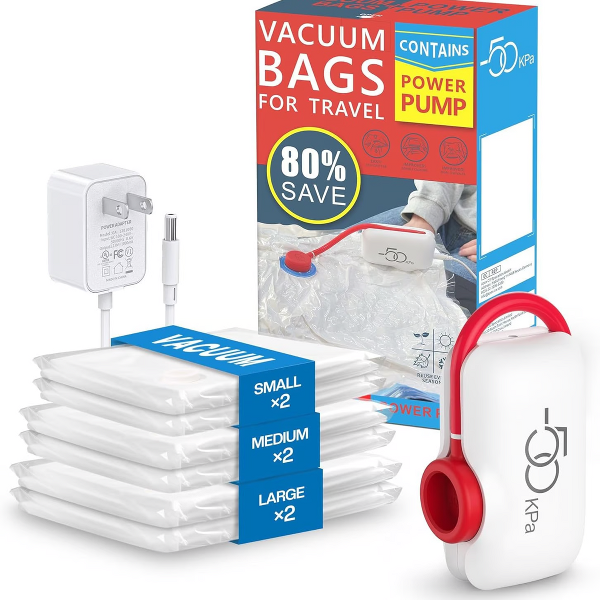 DE RDUCTION OFFRE EXCEPTIONNELLE Lot de 6 sacs de compression pour aspirateur lectrique USB Rangement peu encombrant, fermeture hermtique, rutilisables et durables