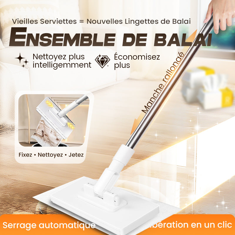 DE RDUCTION Balai poussire jetable avec 4 housses rutilisables