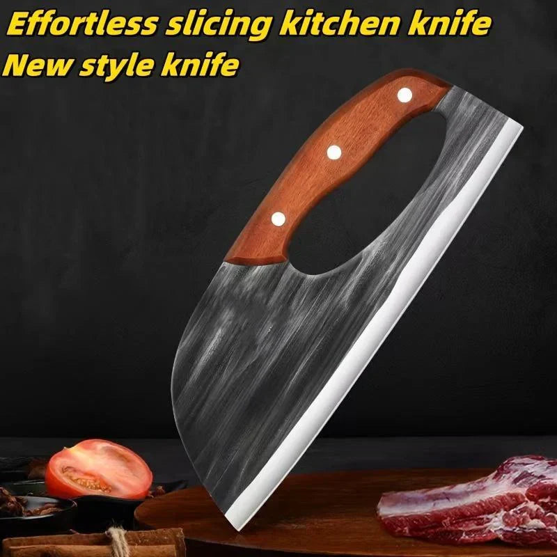 Couteau de cuisine ergonomique Con?u pour une prise en main vers l'avant, il permet de couper facilement les lgumes et la viande. Un cadeau bien pens pour les cuisiniers amateurs.