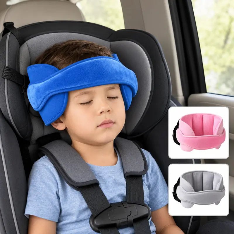 Sangle d'appui-tte pour sige auto enfant, bande de soutien souple et moelleuse pour la sieste, rglable, avec coussins latraux rembourrs