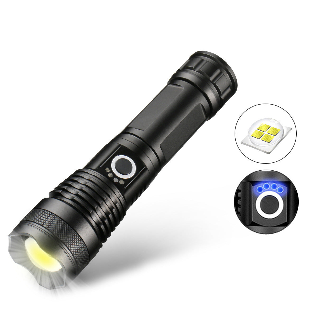 Lampe torche tactique rechargeable LED et laser 9000 lumens
