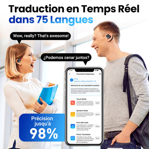 2025 couteurs de Traduction Intelligente sans Fil Bluetooth