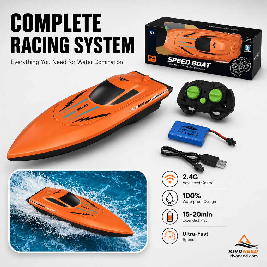 MOITI PRIX Bateau radiocommand 2,4 GHz haute vitesse avec double moteur