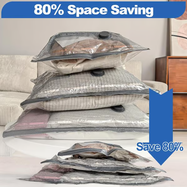 DE RDUCTION OFFRE EXCEPTIONNELLE Lot de 6 sacs de compression pour aspirateur lectrique USB Rangement peu encombrant, fermeture hermtique, rutilisables et durables