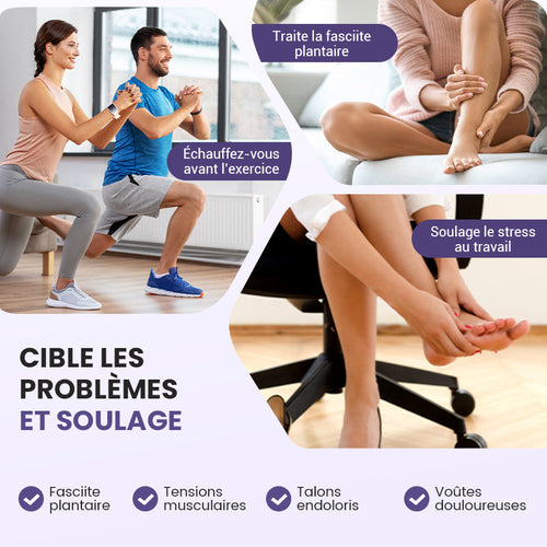 Apaisement Immdiat Rouleau de Massage Portable Deux Ttes pour les Pieds