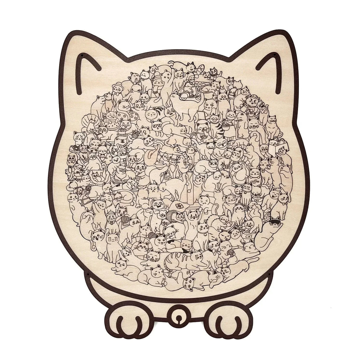 De No?l 50 % de rduction Puzzle en bois reprsentant un chat aux couleurs Morandi, 135 pices