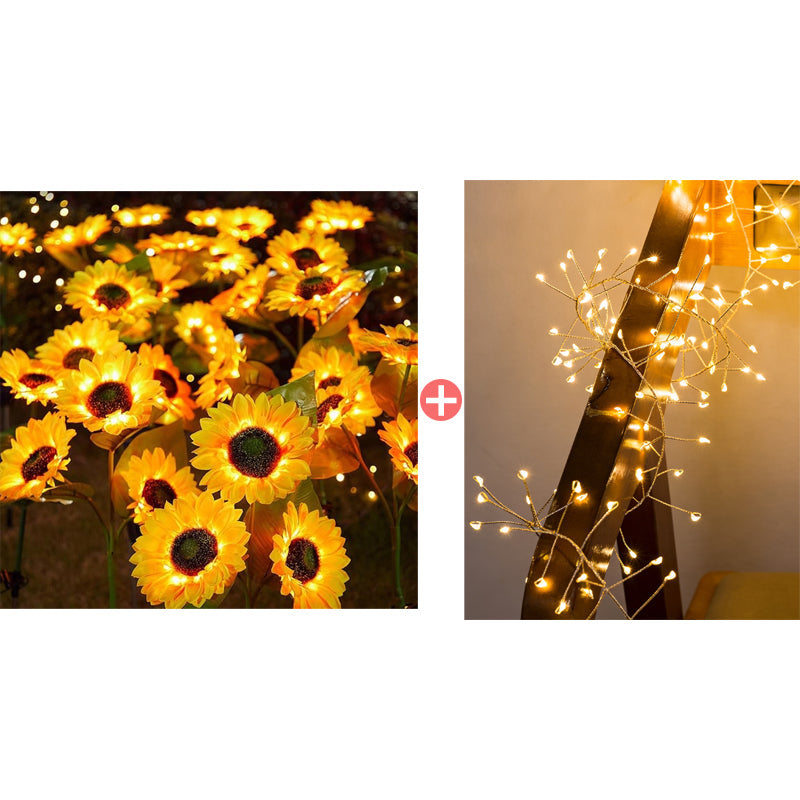 DE RDUCTION Lampes solaires tournesol tanches Ptales ralistes, indice de protection IP65 et allumage automatique 8 12 h