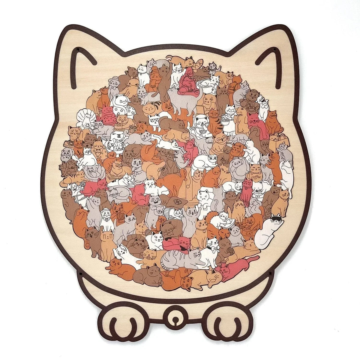 De No?l 50 % de rduction Puzzle en bois reprsentant un chat aux couleurs Morandi, 135 pices
