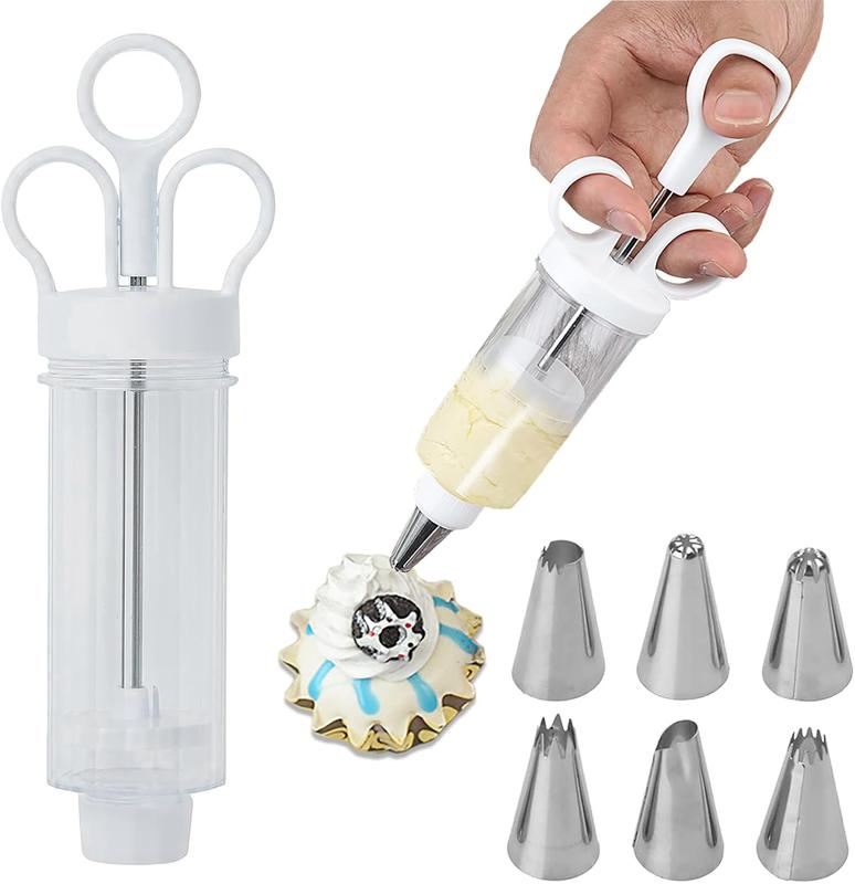 DE RDUCTION Kit Pistolet Dcorer les Gateaux en Inox Set Complet avec 18 Embouts & Douilles Dcorez lIntrieur & lExtrieur.