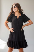 Smocked Waist Floral Tiered Mini Dress
