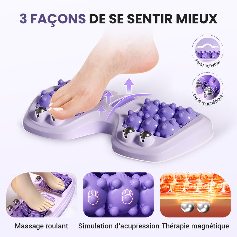 Apaisement Immdiat Rouleau de Massage Portable Deux Ttes pour les Pieds