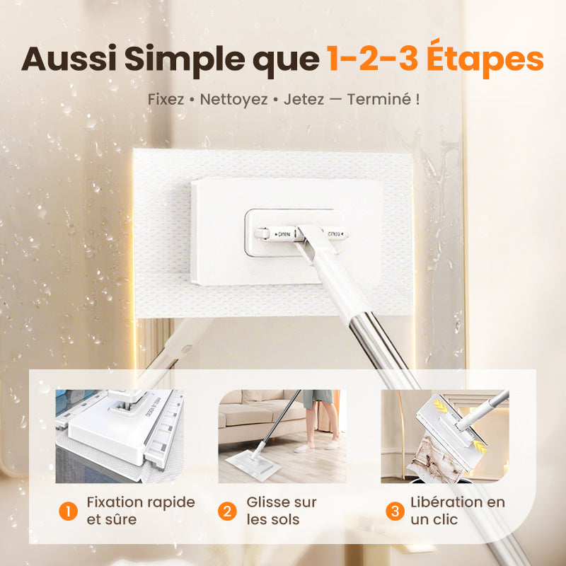 DE RDUCTION Balai poussire jetable avec 4 housses rutilisables