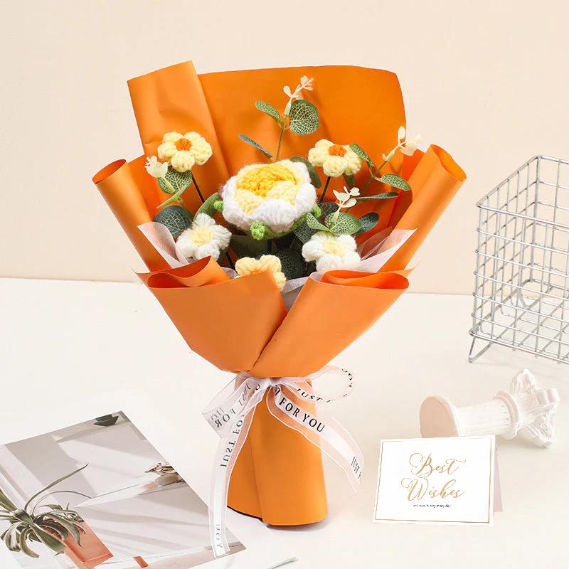 DE RDUCTION Bouquet de fleurs dlicates au crochet fait main Design raliste, durable et parfait pour la dcoration intrieure ou comme cadeau