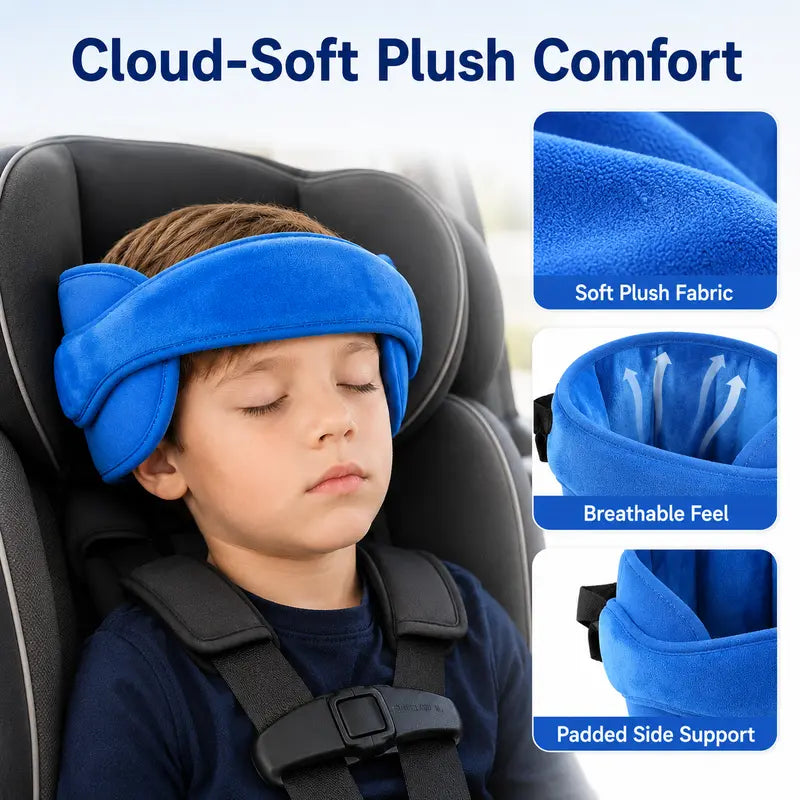 Sangle d'appui-tte pour sige auto enfant, bande de soutien souple et moelleuse pour la sieste, rglable, avec coussins latraux rembourrs