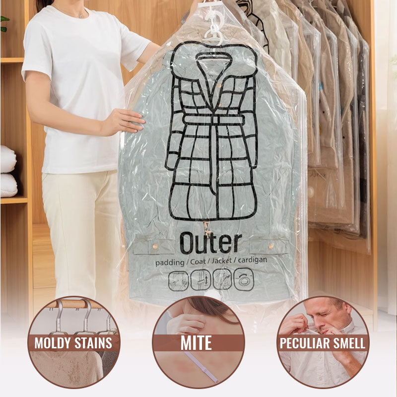 Sac de rangement sous vide saisonnier pour doudoune suspendue