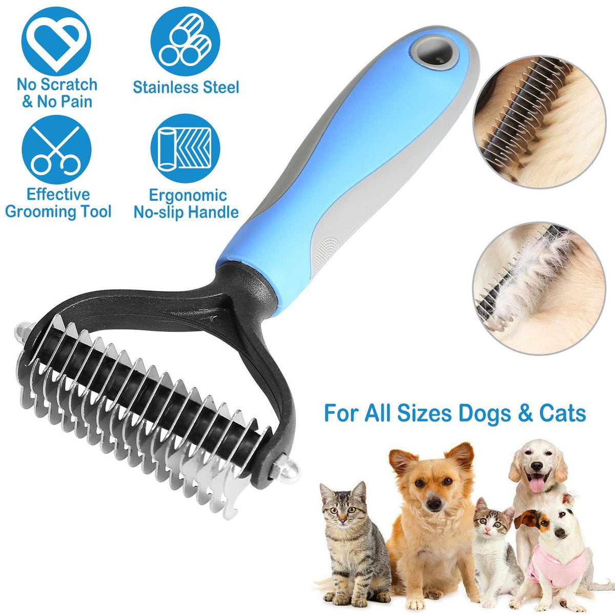 Professionelles Pflege-Tool zum Entfilzen von Hunde- und Katzenhaaren