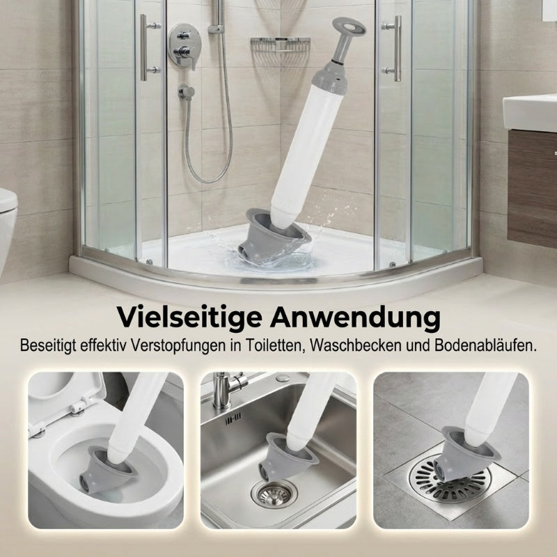 Hochdruck-Rohrreiniger für Toiletten – Haushaltsgebrauch, sofortige Beseitigung von Verstopfungen, ohne Chemikalien, ohne Schmutz