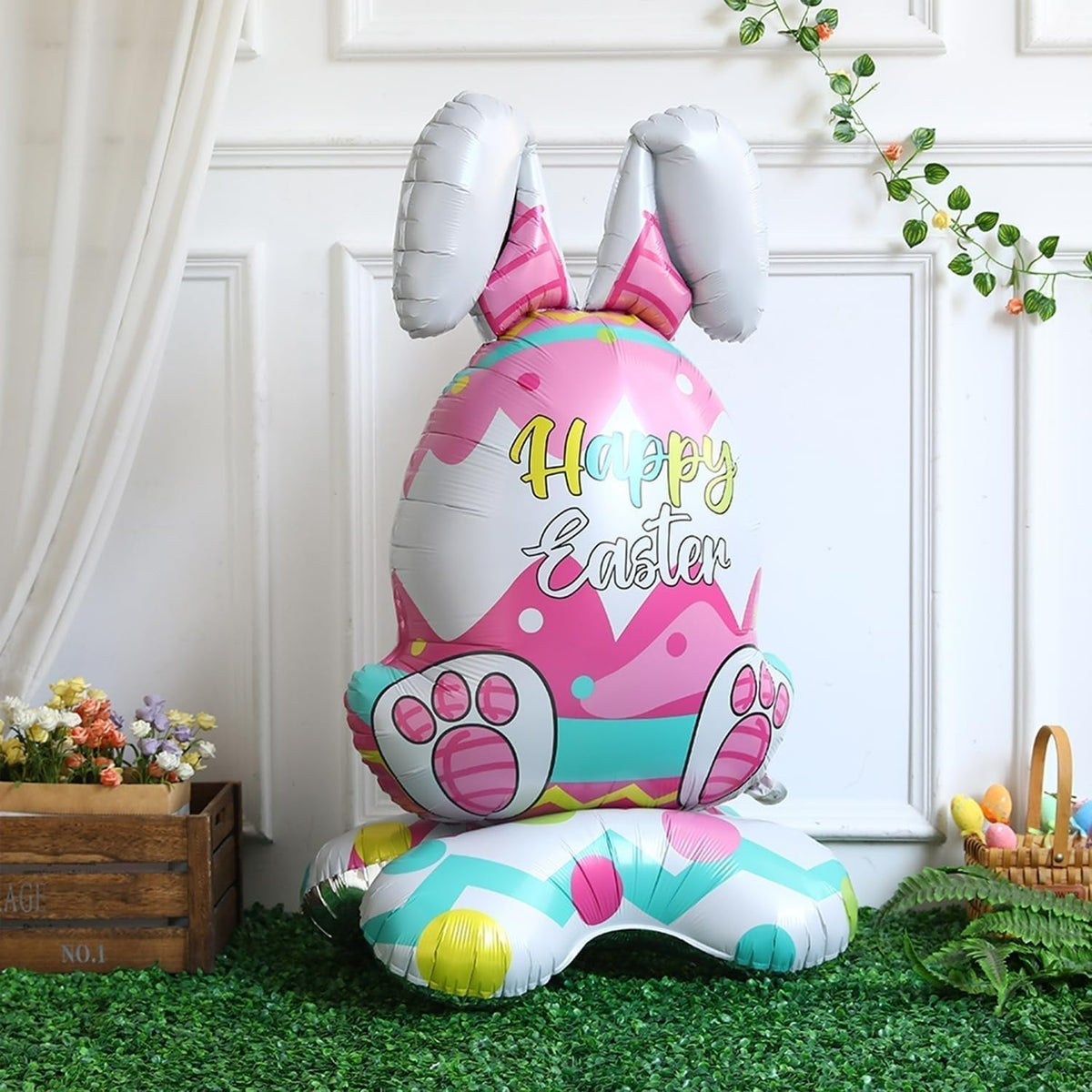 DE RDUCTION Ballons 3D sur Pied pour Paques Gants Lapin/Carotte/Poussin/?uf Dcoration Festive, Gonflage l'Air & Parfait pour Enfants/Jardin