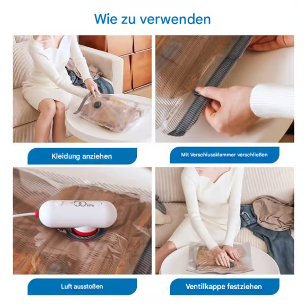 DE RDUCTION OFFRE EXCEPTIONNELLE Lot de 6 sacs de compression pour aspirateur lectrique USB Rangement peu encombrant, fermeture hermtique, rutilisables et durables