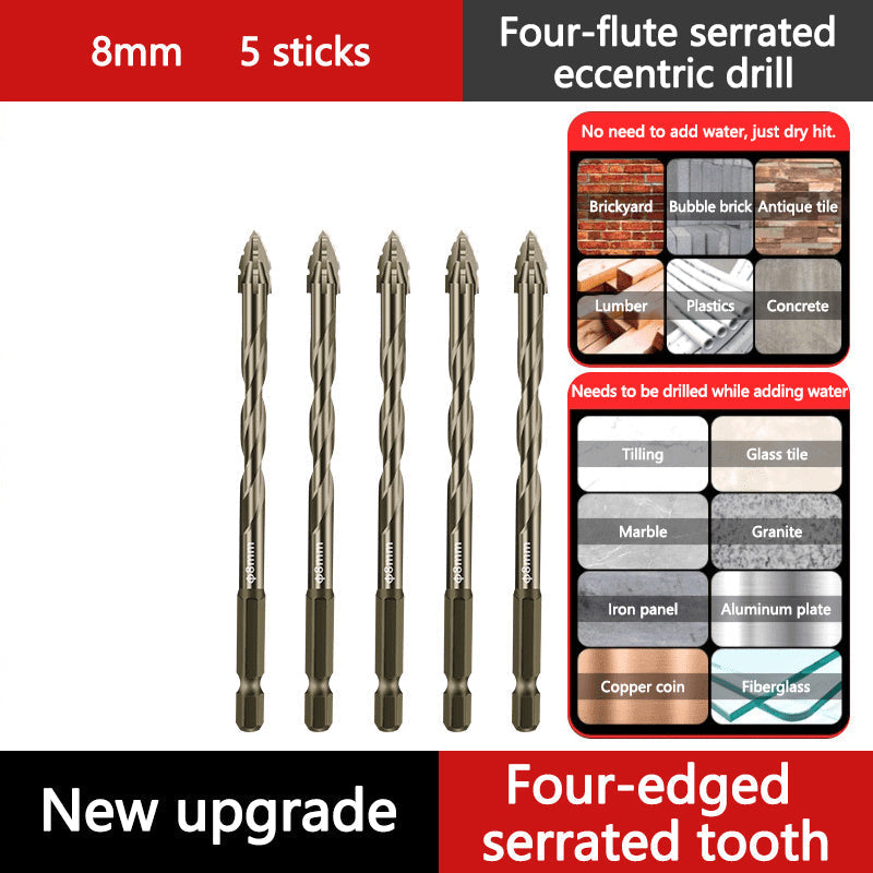 De rduction pour une dure limite Foret Quatre Fl?tes Excentriques Amlior pour La Cramique, Le Verre, Le Marbre et Le Mtal