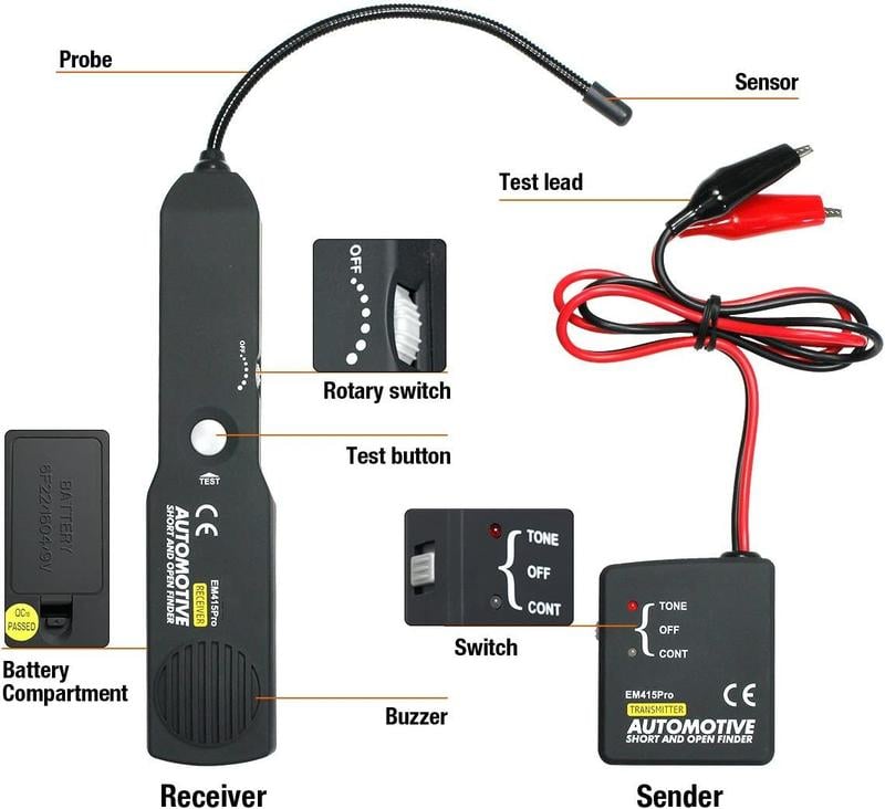 Localisateur de circuits pour vhicules Diagnostic rapide, utilisation simple et alerte par LED