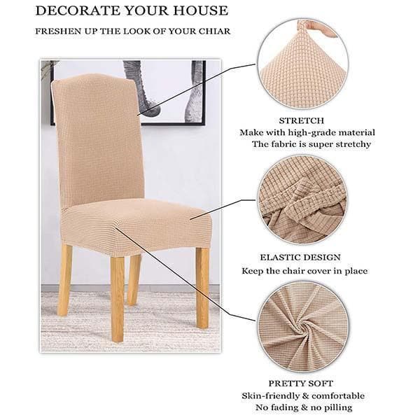 Rduction Housse de chaise extensible Ajustement parfait, anti-tache, protge et rnove vos chaises facilement