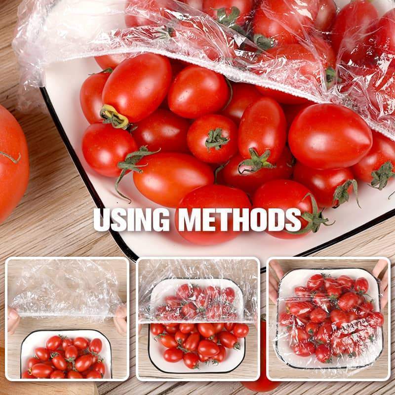 Lot de 100 films tirables jetables pour bols et assiettes, couvercles lastiques pour rcipients, alternative au film alimentaire pour conserver les restes, les fruits, les lgumes et les aliments en cuisine