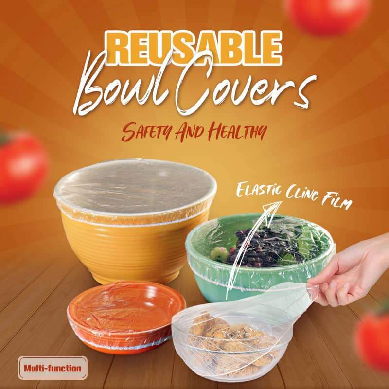 Lot de 100 films tirables jetables pour bols et assiettes, couvercles lastiques pour rcipients, alternative au film alimentaire pour conserver les restes, les fruits, les lgumes et les aliments en cuisine