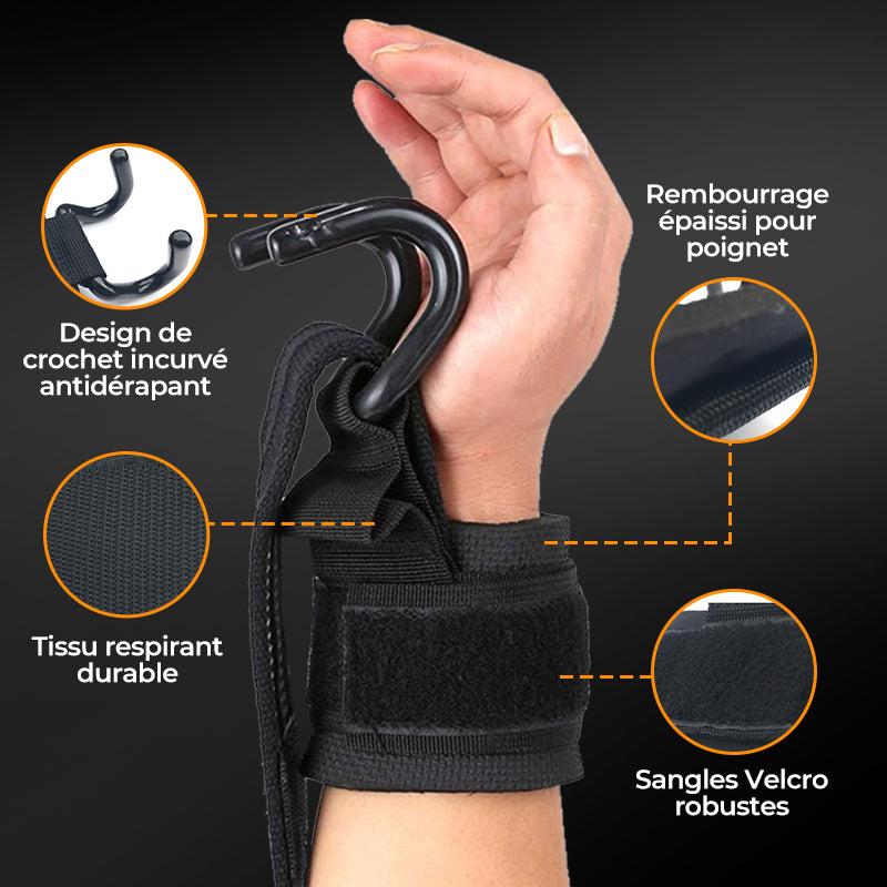Rduction limite 49% Sangles de Poignet Robustes Crochets pour Haltrophilie