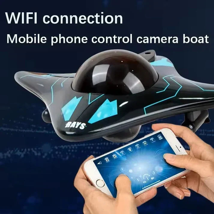 Drone de surface pilot par application pour explorer les plans d'eau