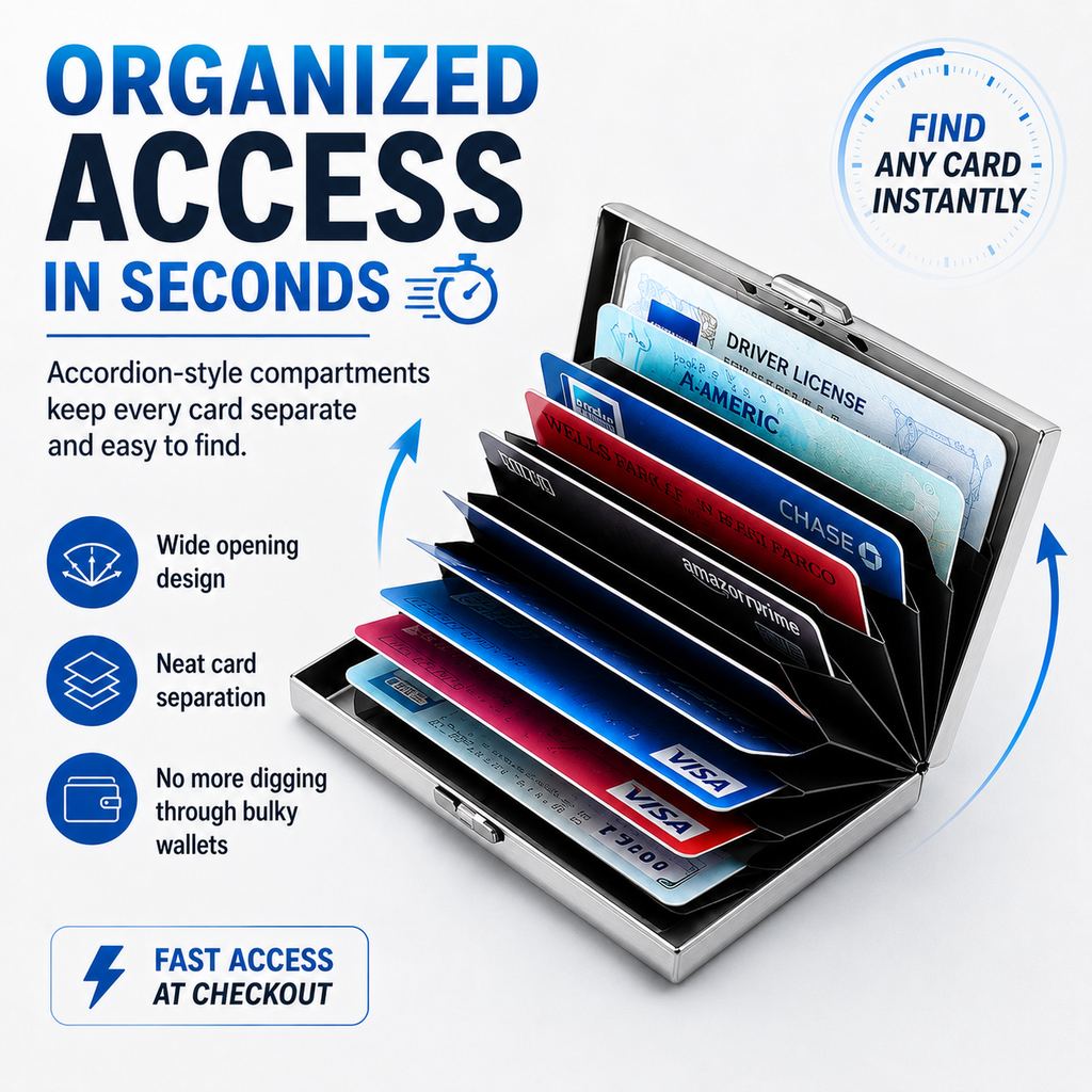 Porte-cartes mtallique bloquant les signaux RFID