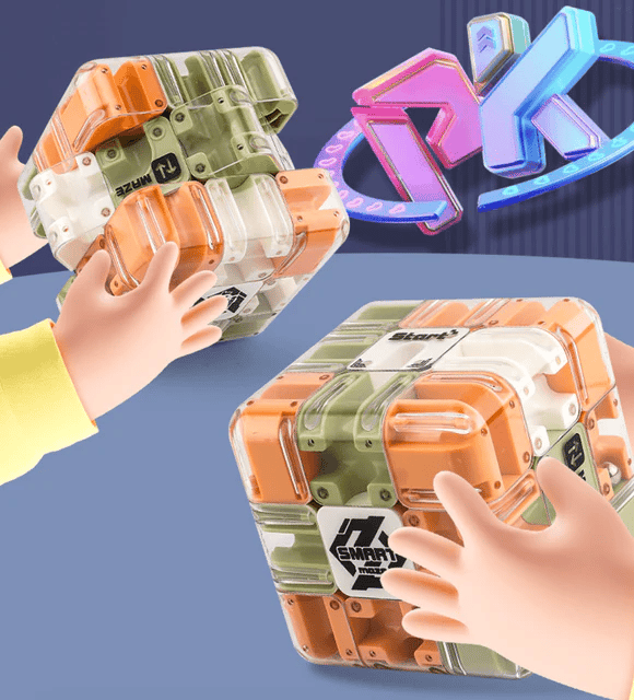 JETZT REDUZIERT Großer 3D-Labyrinth-Würfel – 120 herausfordernde Parcours mit flüssiger Rotation für kognitive Entwicklung und Spaß