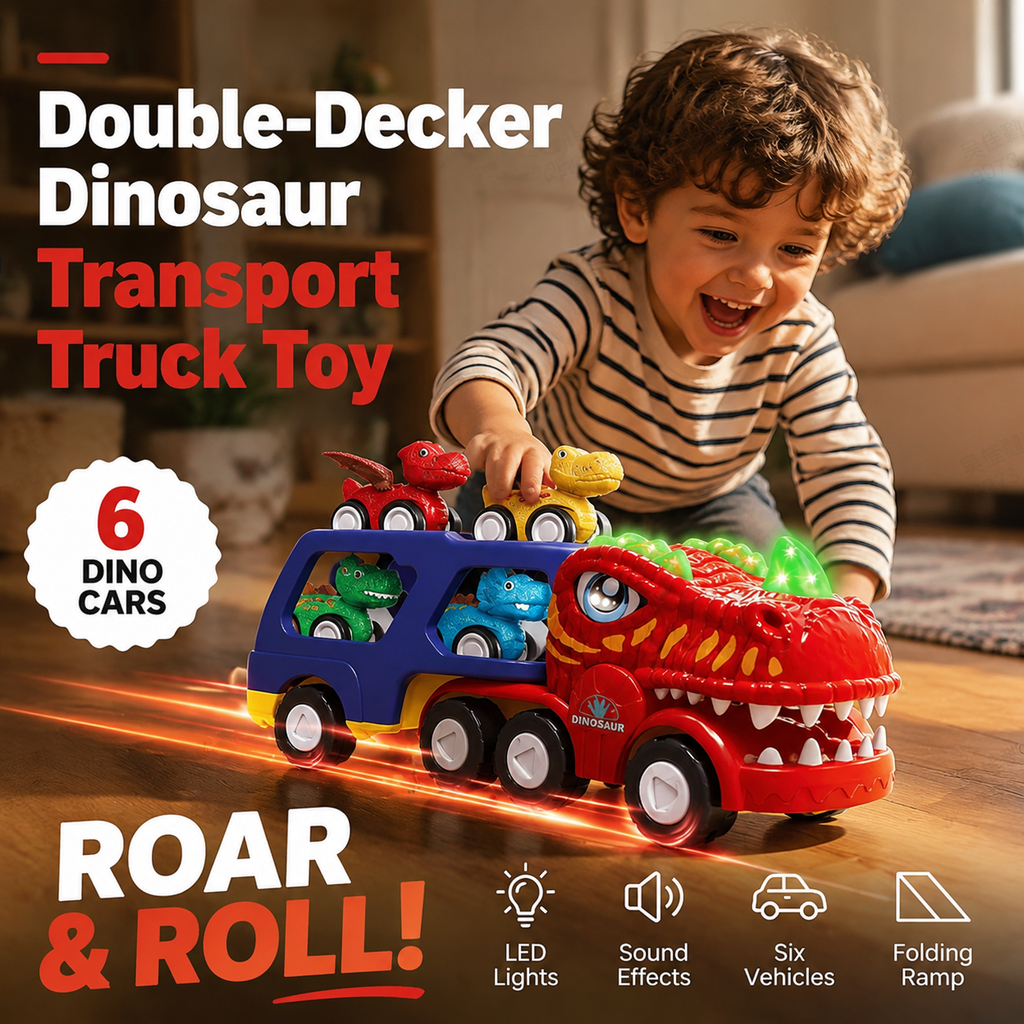 Camion de transport de dinosaures deux tages (jouet)