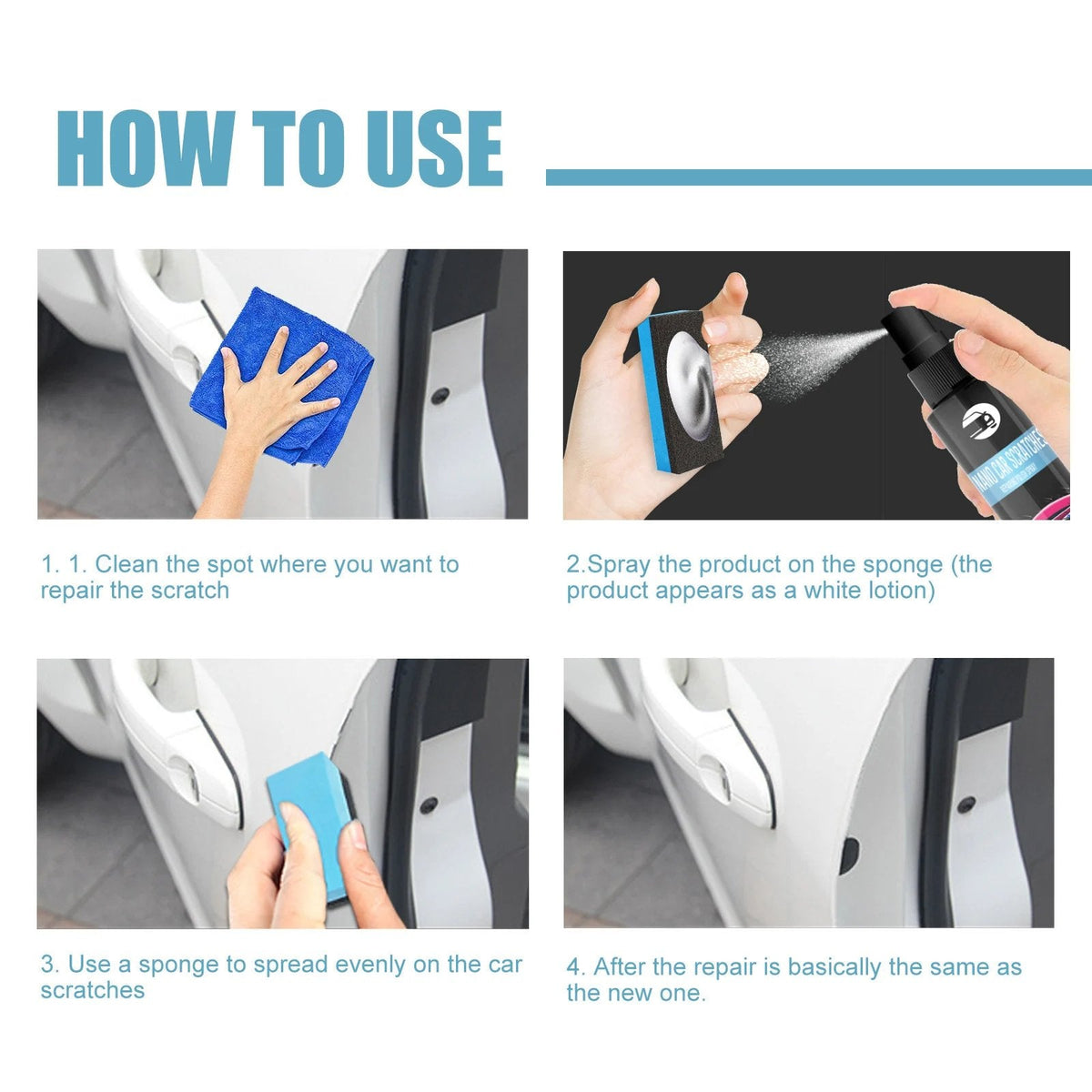 PxcxuCar Scratch Repair Spray Adapt toutes les couleurs de peinture de voiture