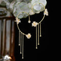 Boucles d'oreilles avec zircone et pompons en forme de papillons