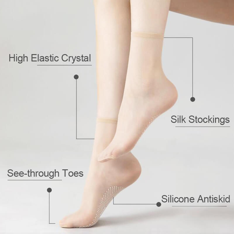 Chaussettes en soie cristalline antidrapantes et invisibles (Super ACHETEZ-EN 2 ET BNFICIEZ DE 5 % DE RDUCTION)