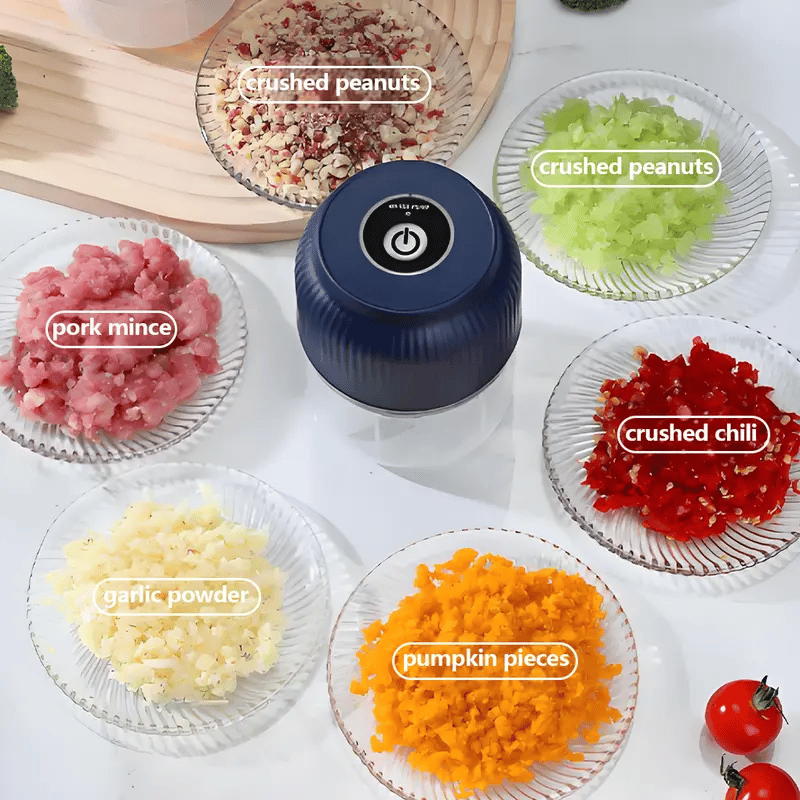 Multifunctional cordless electric mini garlic chopper