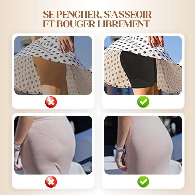 Sous-vtements fminins taille haute en soie glace avec contr?le de l'abdomen Hip-lifting