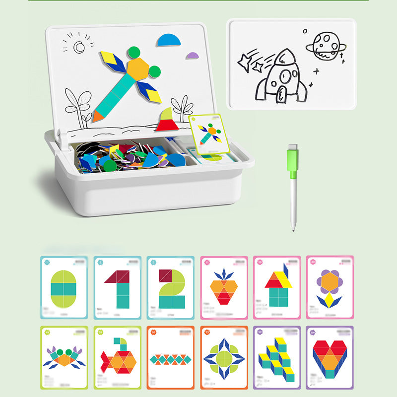 Bo?te puzzle magntique pour enfants avec jeu et planche dessi