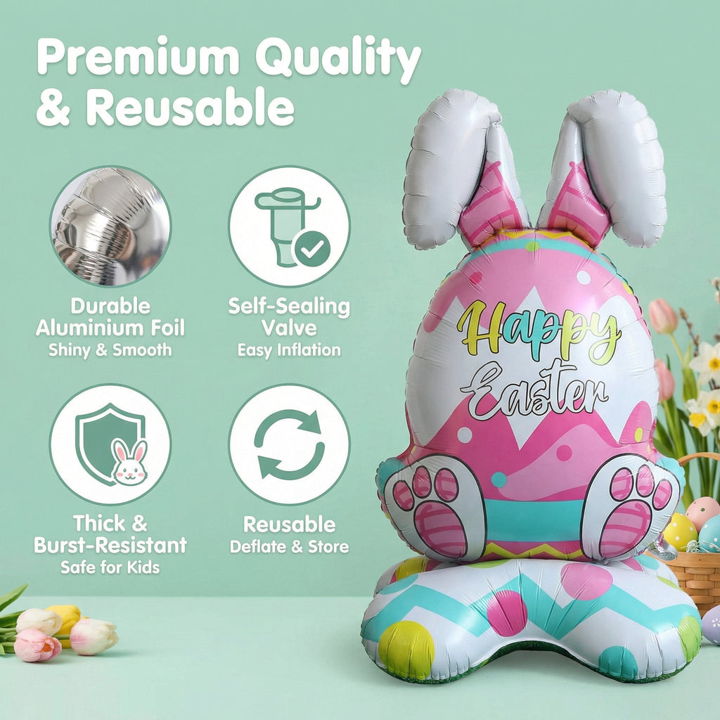 DE RDUCTION Ballons 3D sur Pied pour Paques Gants Lapin/Carotte/Poussin/?uf Dcoration Festive, Gonflage l'Air & Parfait pour Enfants/Jardin