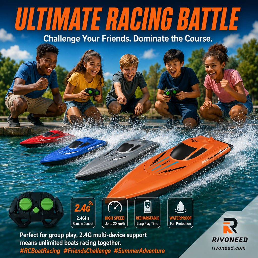 MOITI PRIX Bateau radiocommand 2,4 GHz haute vitesse avec double moteur