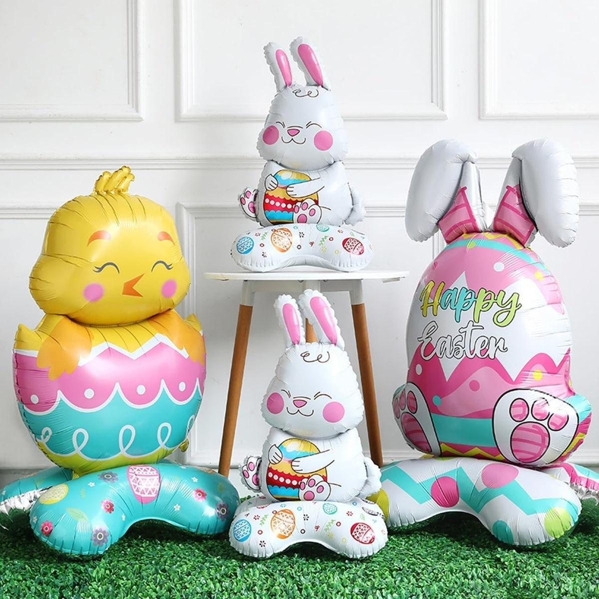 DE RDUCTION Ballons 3D sur Pied pour Paques Gants Lapin/Carotte/Poussin/?uf Dcoration Festive, Gonflage l'Air & Parfait pour Enfants/Jardin