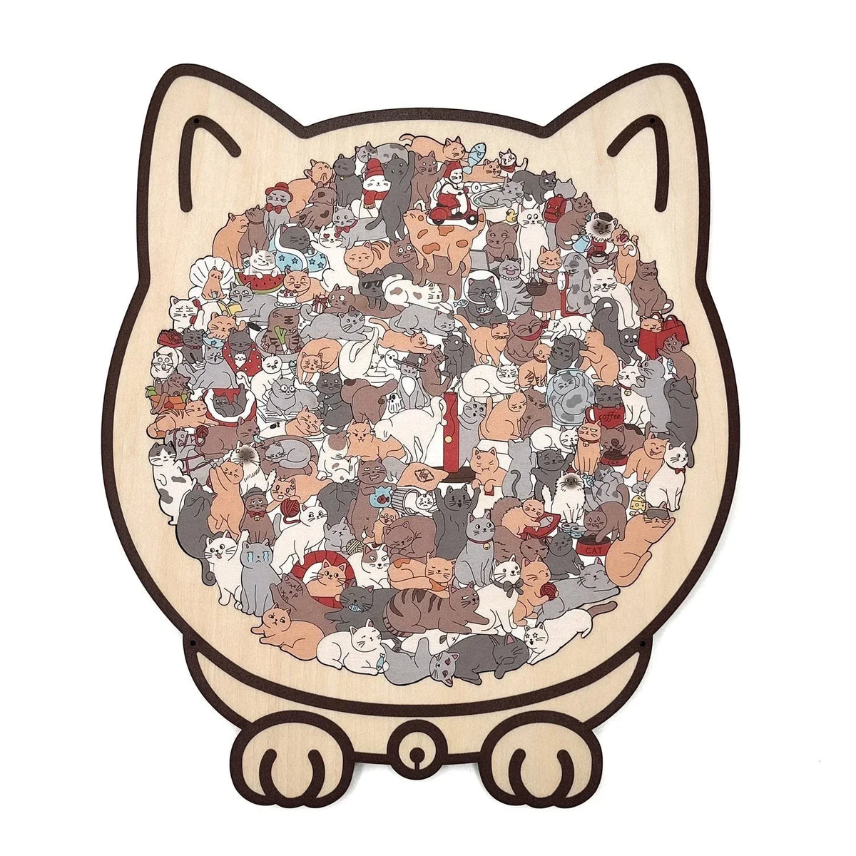 De No?l 50 % de rduction Puzzle en bois reprsentant un chat aux couleurs Morandi, 135 pices